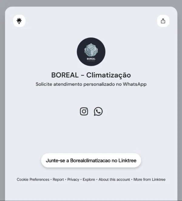 Boreal Climatização: Linktree with two icons